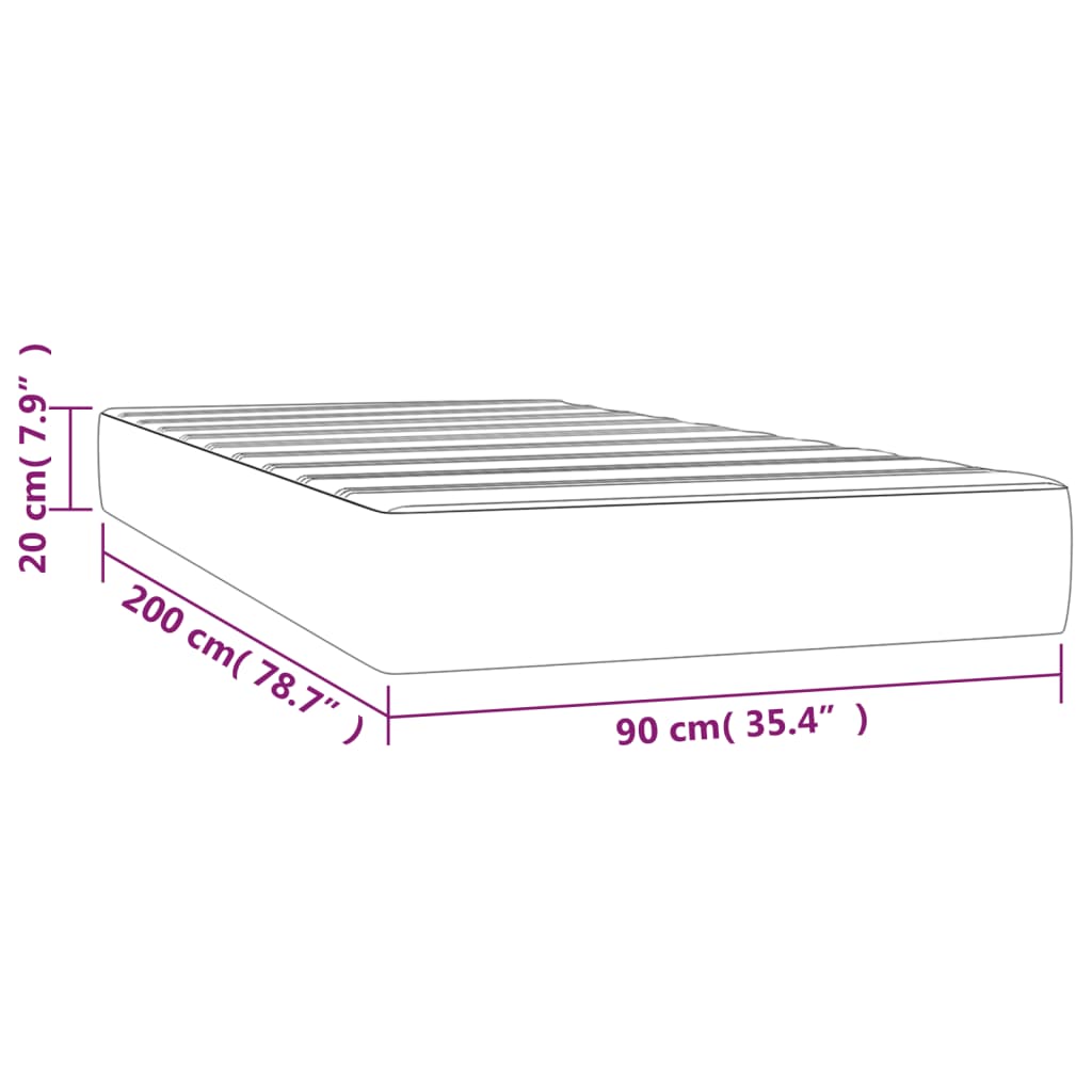 Taschenfederkernmatratze Schwarz 90x200x20 cm Kunstleder