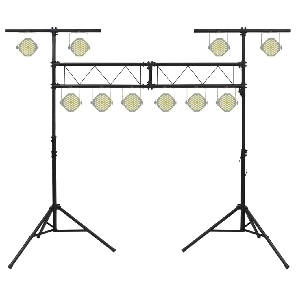 Leuchtenstativ Schwarz 338x115x(180-300) cm Stahl