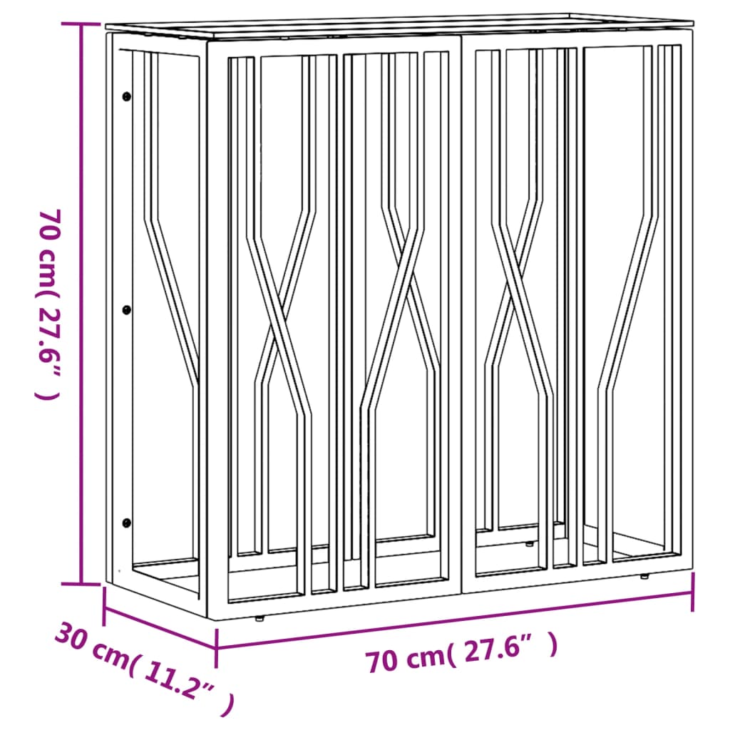 Konsolentisch 70x30x70 cm Edelstahl und Glas