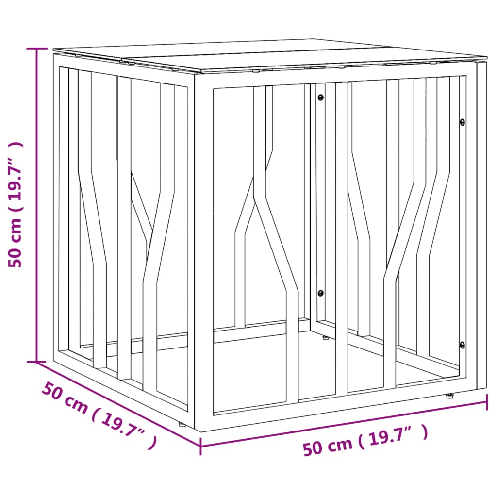 Couchtisch Golden 50x50x50 cm Edelstahl und Glas