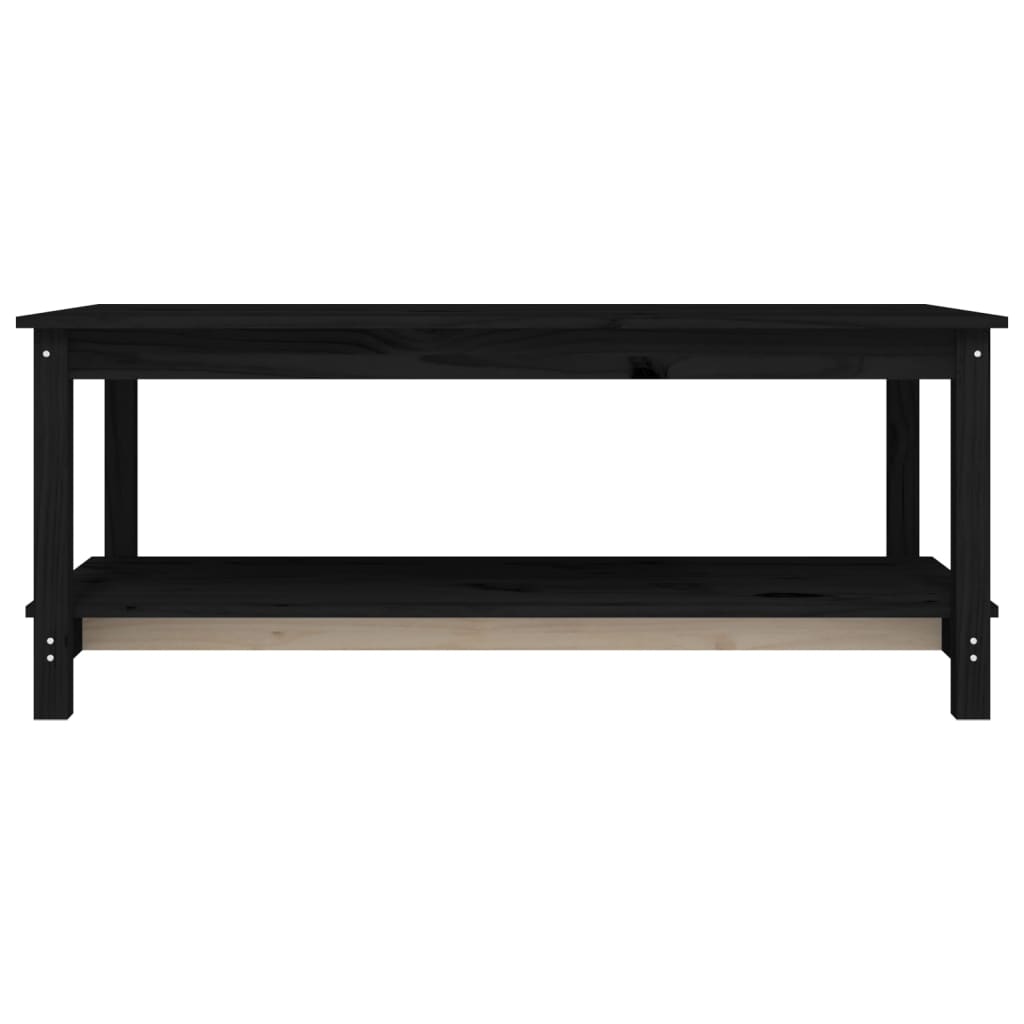 Couchtisch Schwarz 110x55x45 cm Massivholz Kiefer