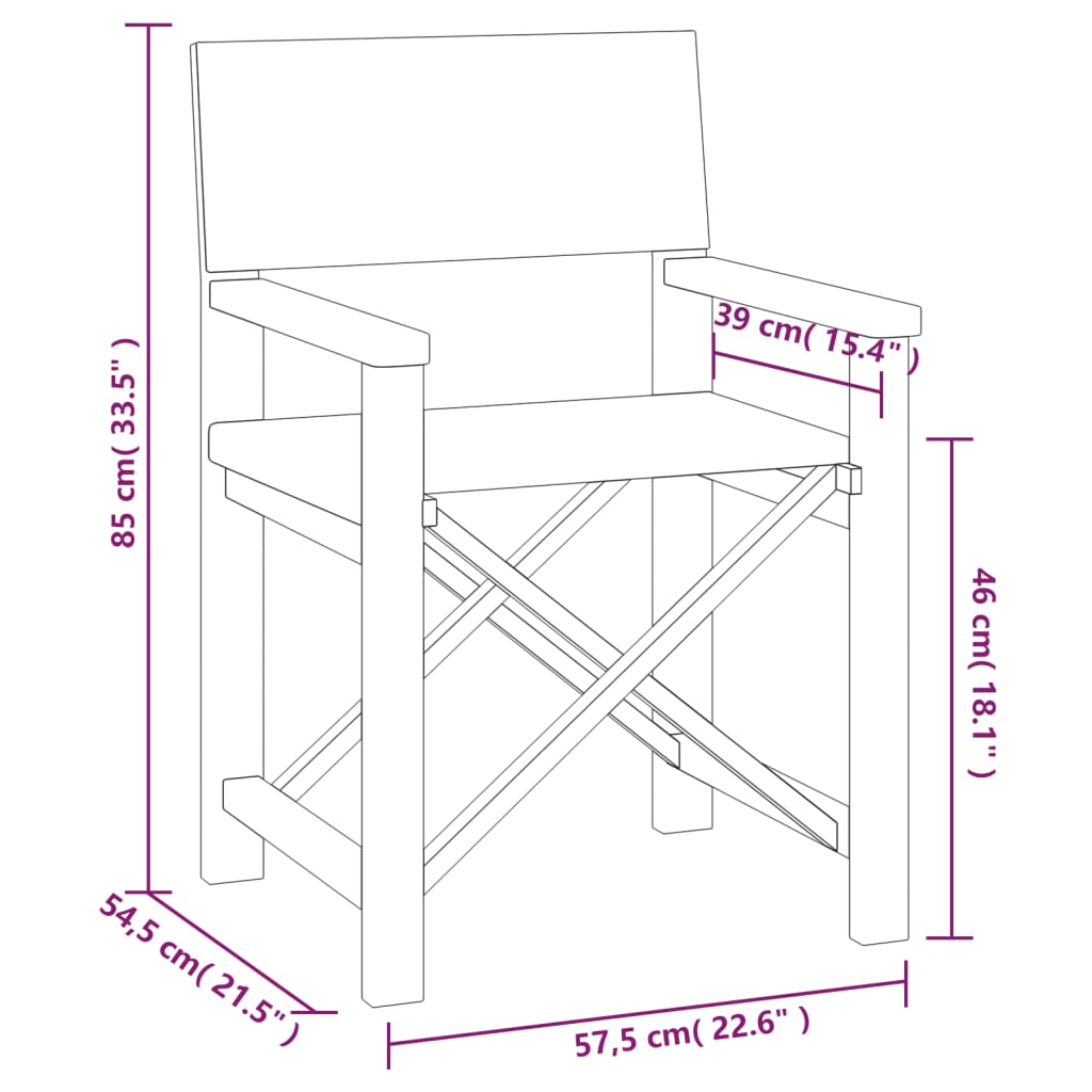 Regiestühle 2 Stk. Massivholz Teak Rot