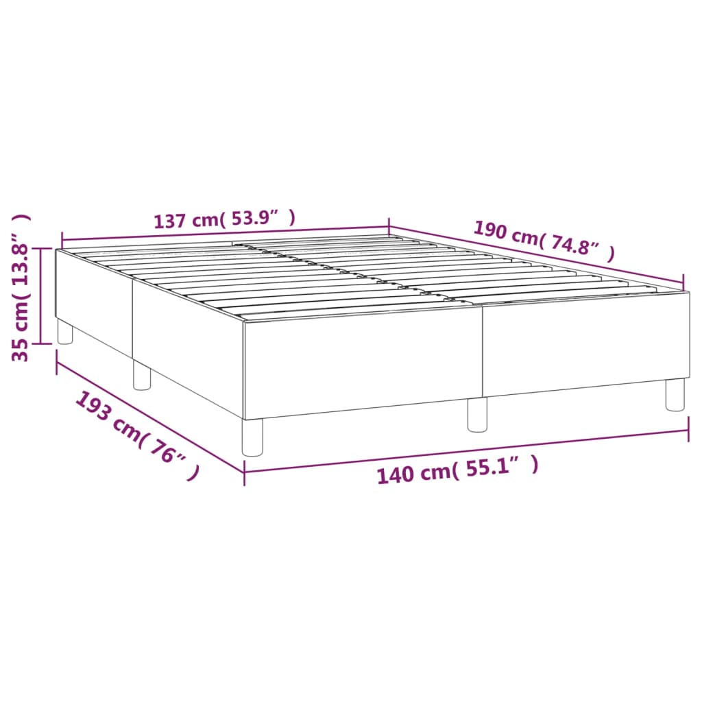 Bettgestell ohne Matratze Dunkelgrau 140x190 cm Stoff