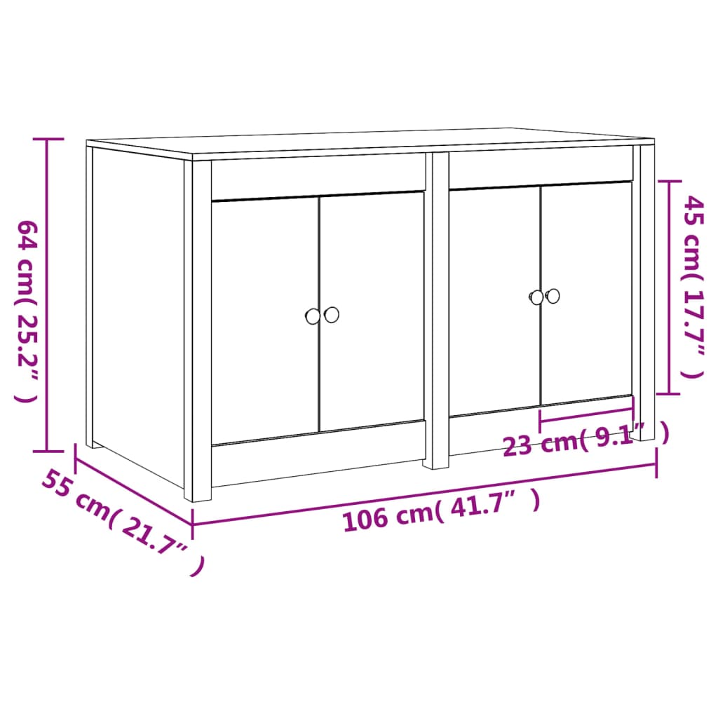 Outdoor-Küchenschrank 106x55x64 cm Massivholz Douglasie