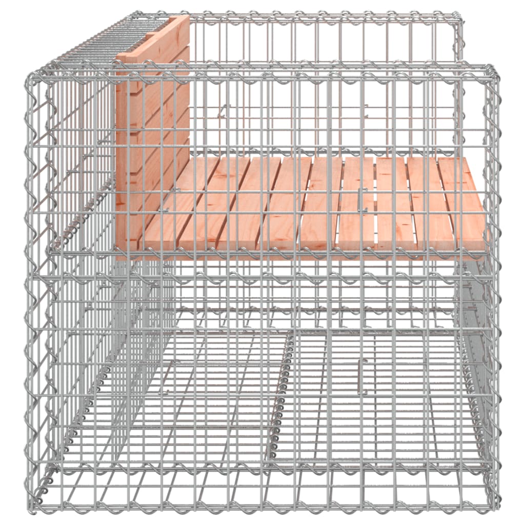 Gartenbank aus Gabionen 143x71x65,5 cm Massivholz Douglasie