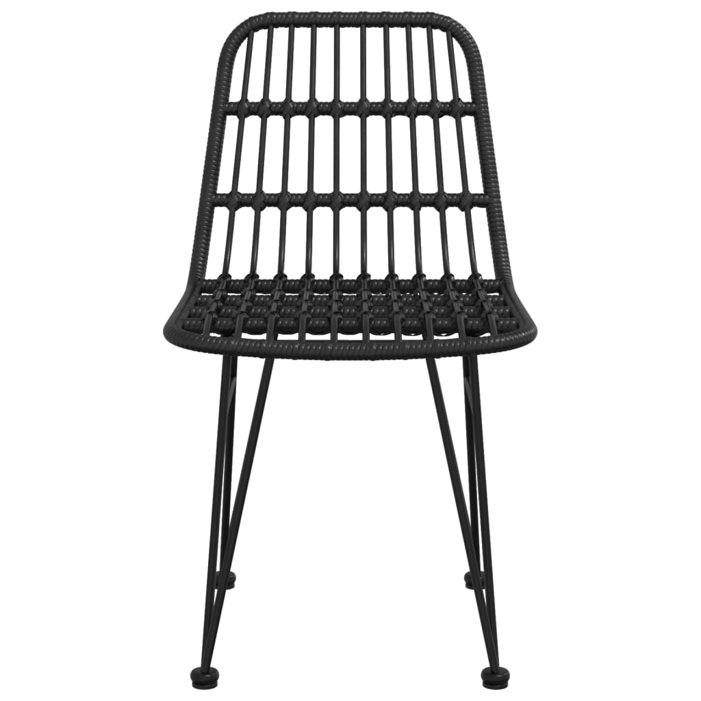 Gartenstühle 2 Stk. Schwarz 48x62x84 cm PE-Rattan