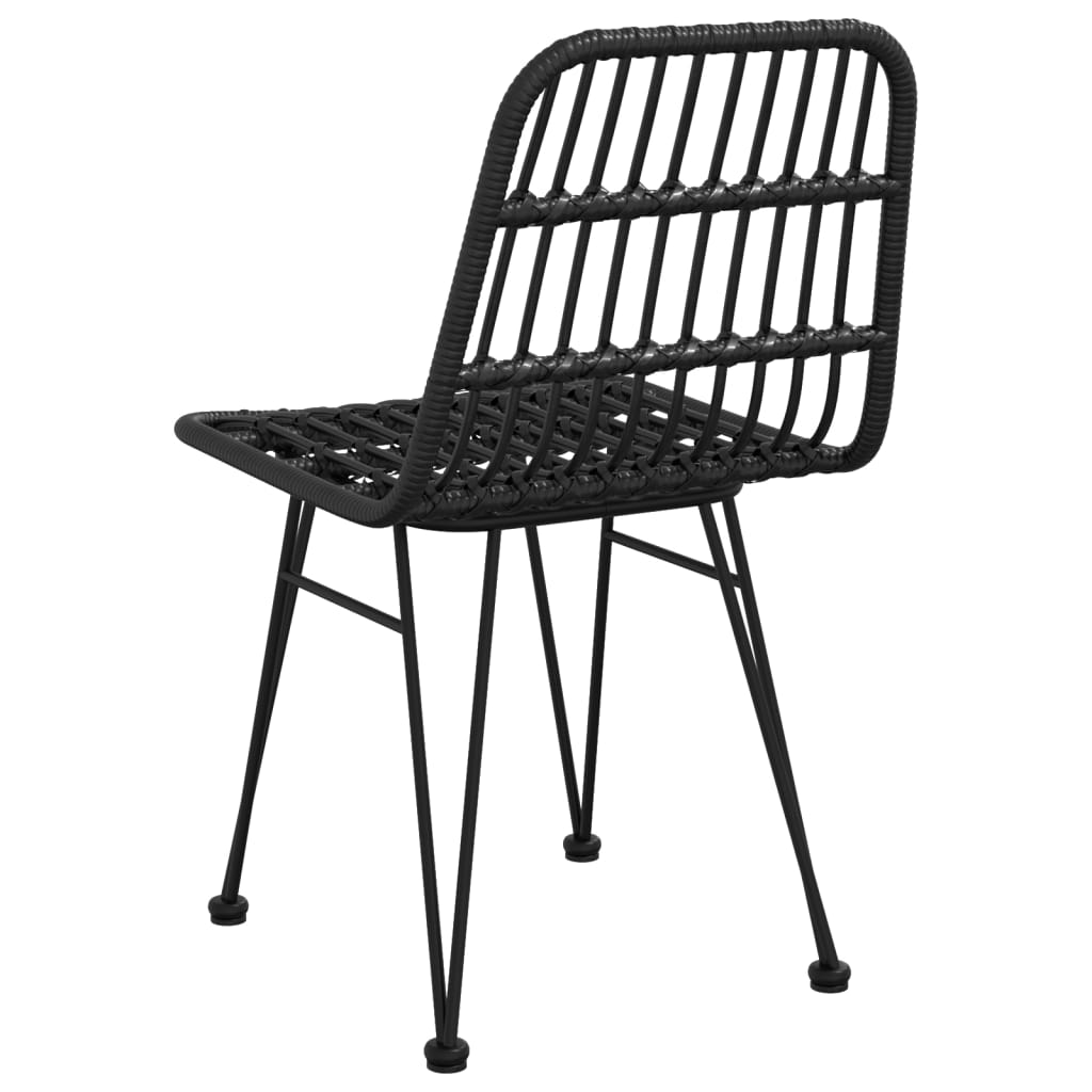 Gartenstühle 2 Stk. Schwarz 48x62x84 cm PE-Rattan