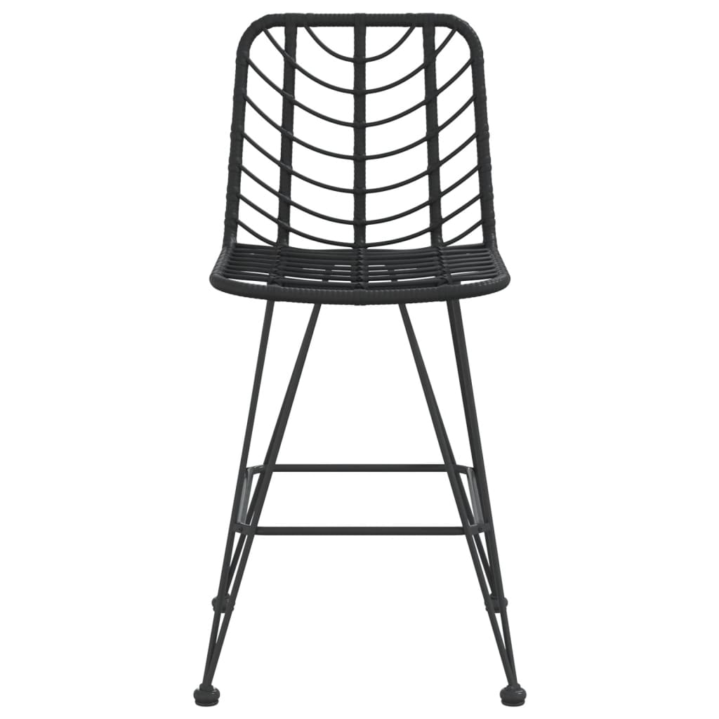 Barhocker 2 Stk. Schwarz 45x56x103,5 cm PE-Rattan und Stahl