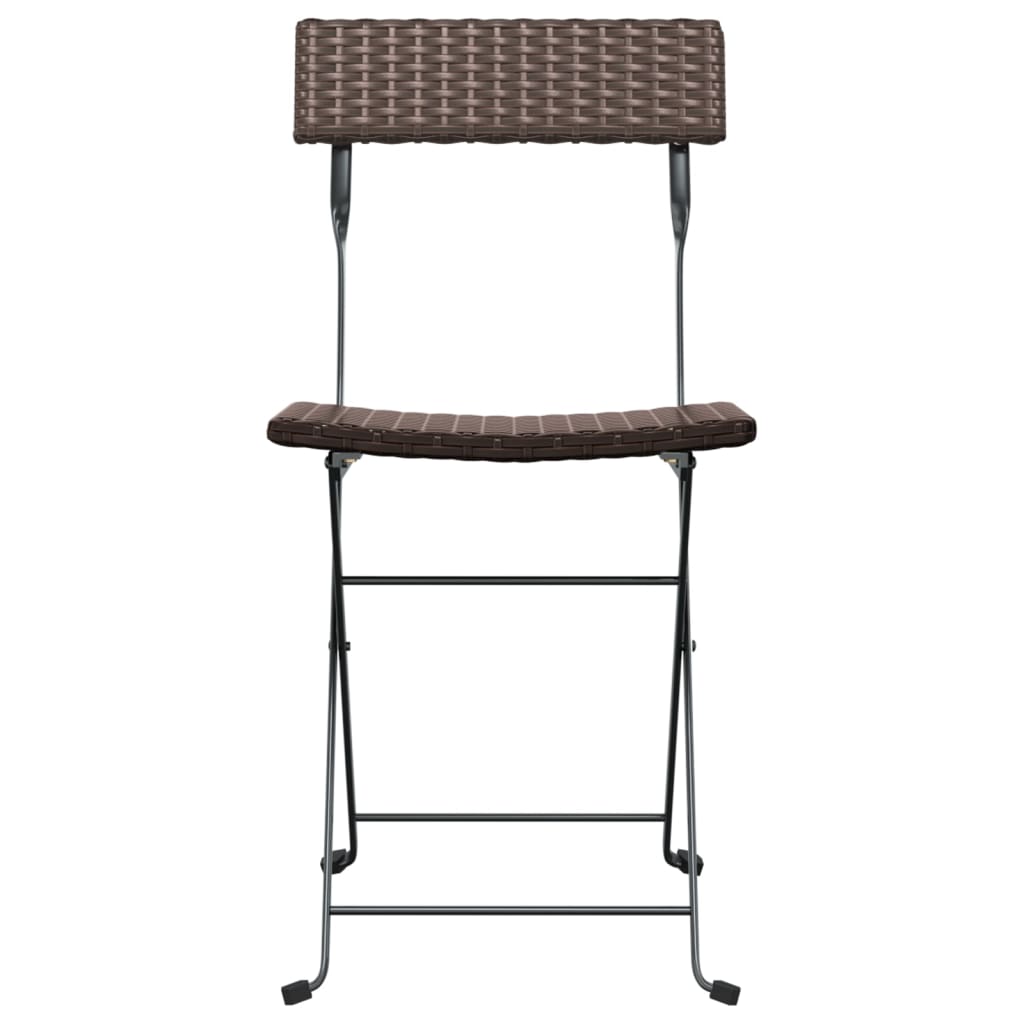 Bistrostühle 4 Stk. Klappbar Braun Poly Rattan und Stahl