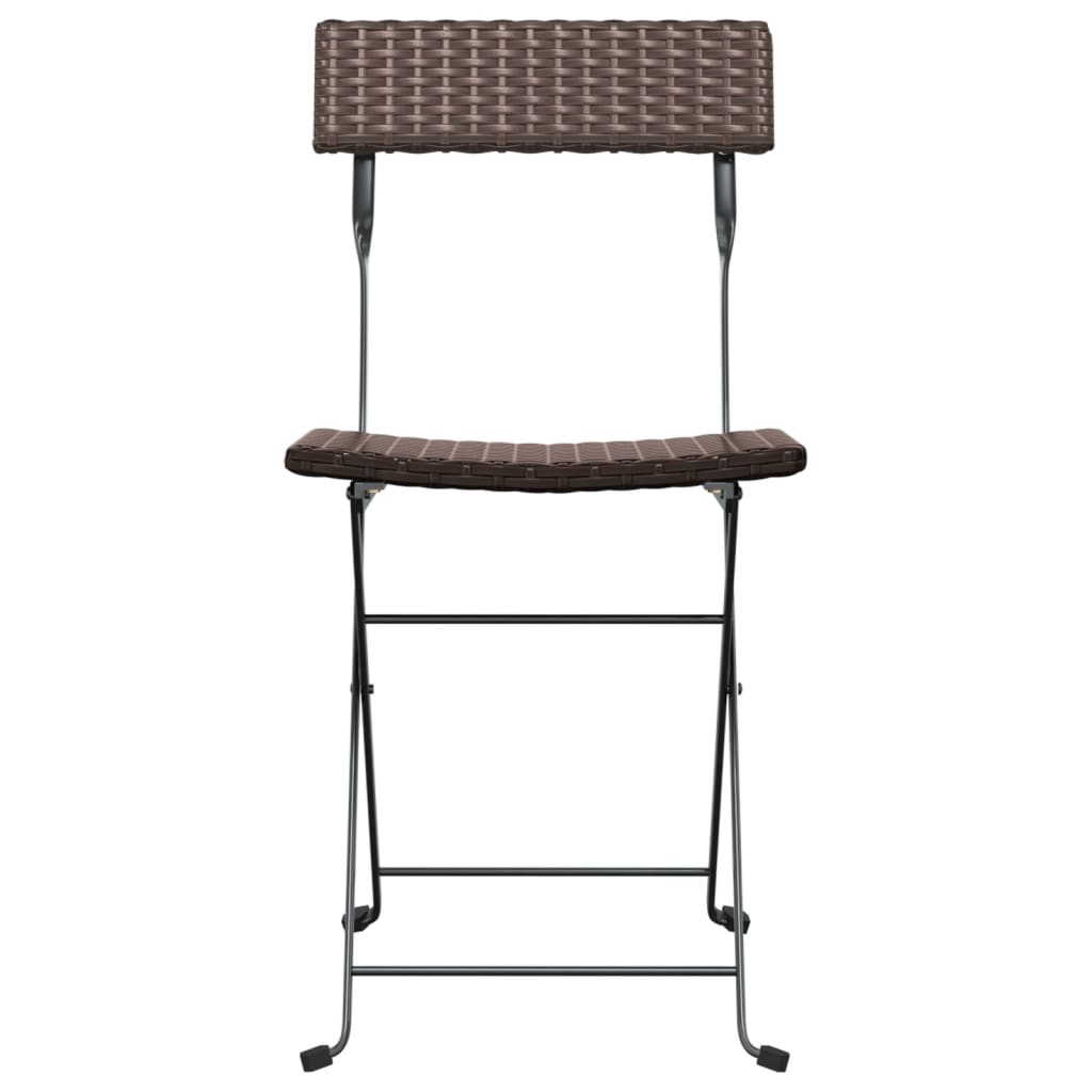 Bistrostühle 8 Stk. Klappbar Braun Poly Rattan und Stahl