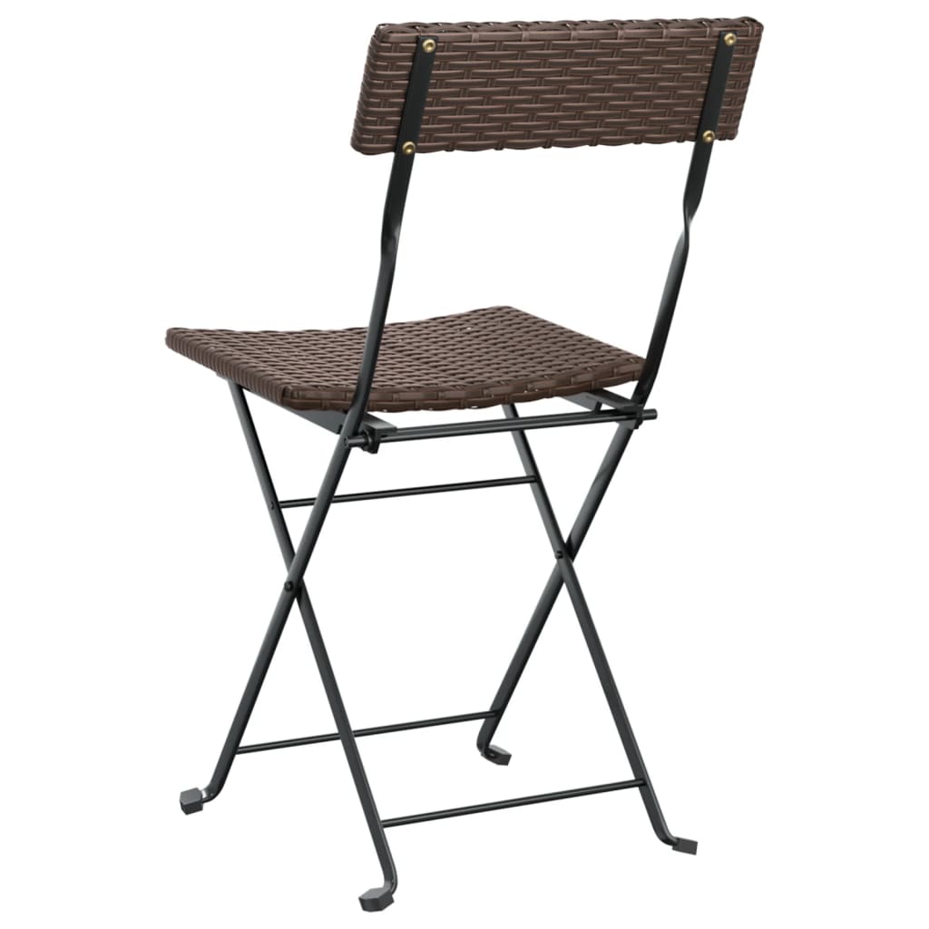 Bistrostühle 8 Stk. Klappbar Braun Poly Rattan und Stahl