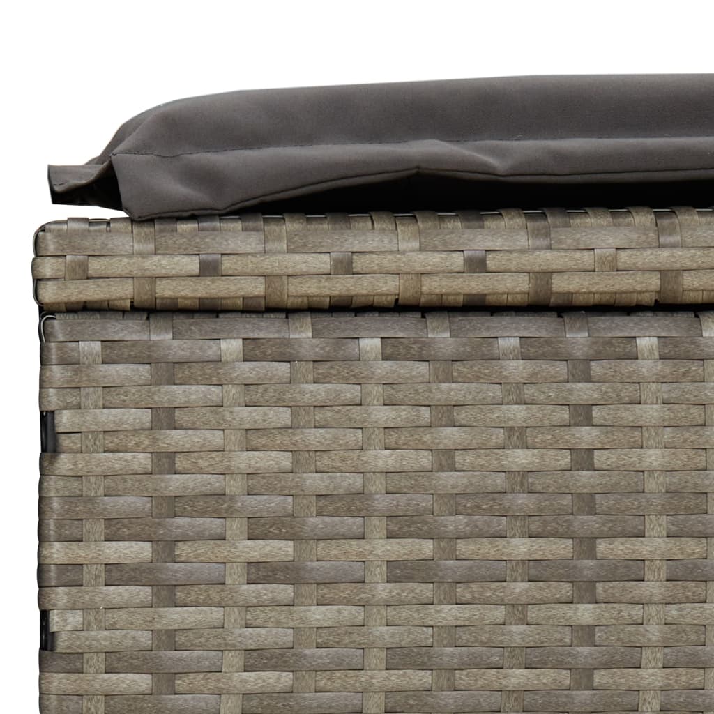 Sonnenliege mit Runddach Grau 211x57x140 cm Poly Rattan