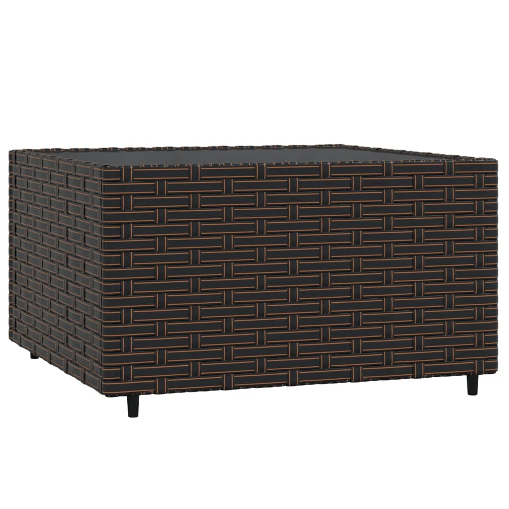 4-tlg. Garten-Lounge-Set mit Kissen Braun Poly Rattan