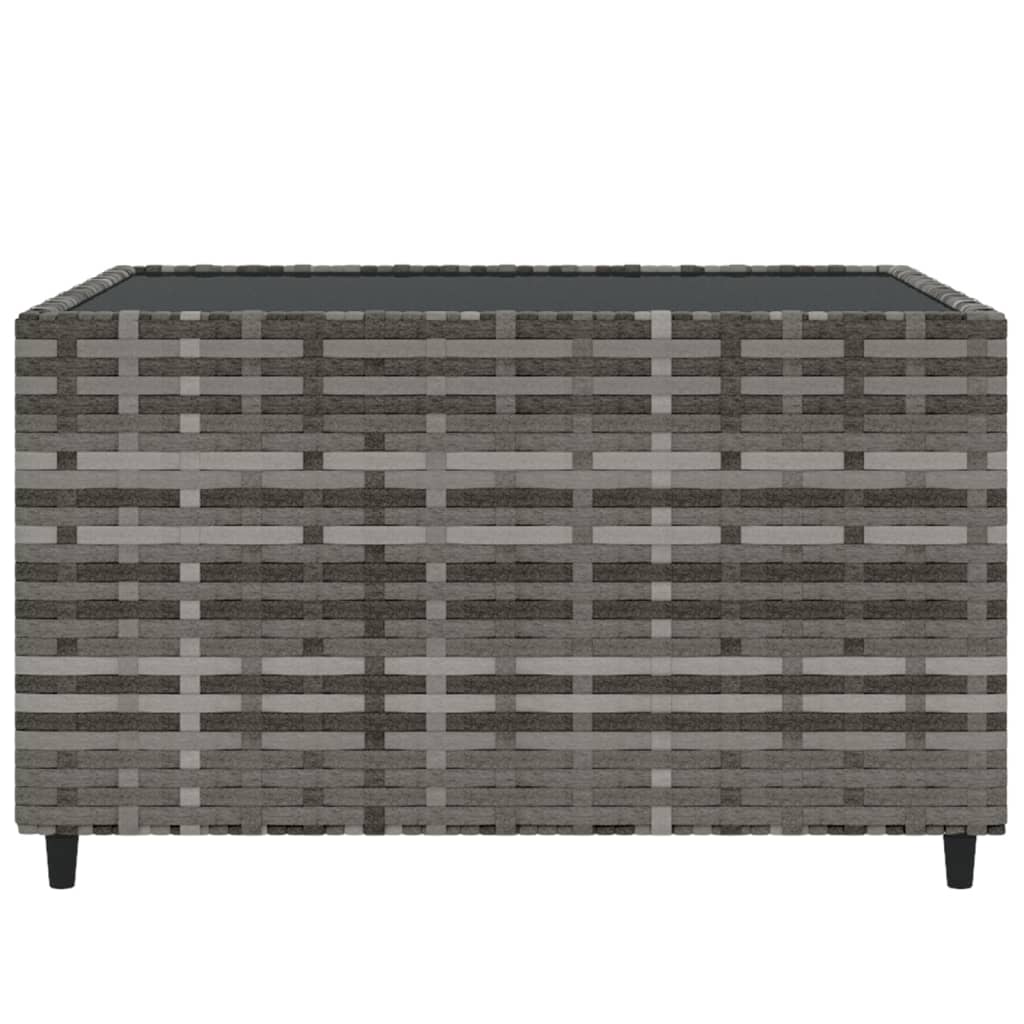 4-tlg. Garten-Lounge-Set mit Kissen Grau Poly Rattan