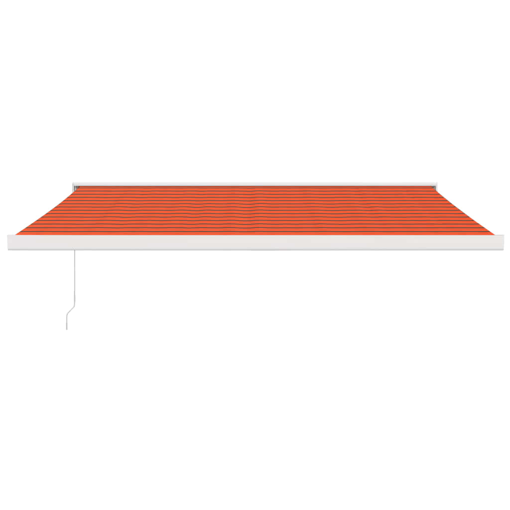 Markise Einziehbar Orange und Braun 4,5x3 m Stoff und Aluminium