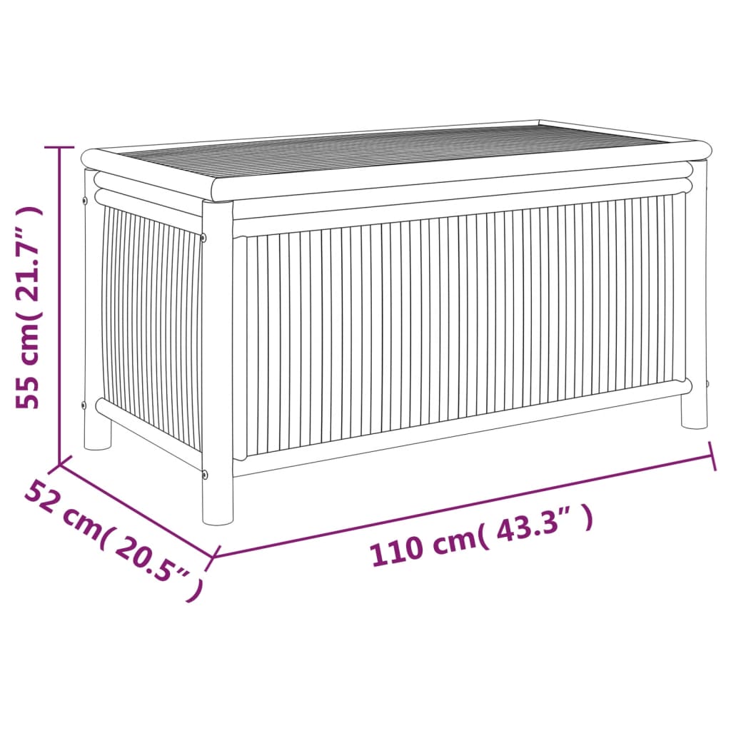 Gartentruhe 110x52x55 cm Bambus