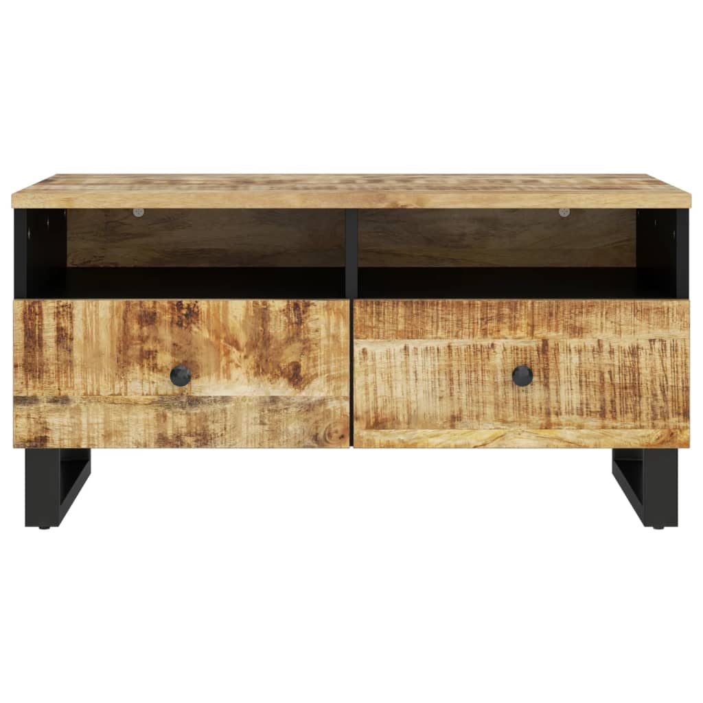 Couchtisch 80x54x40 cm Massivholz Mango & Holzwerkstoff