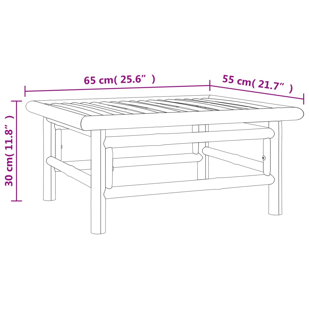 3-tlg. Garten-Lounge-Set mit Taupe Kissen Bambus