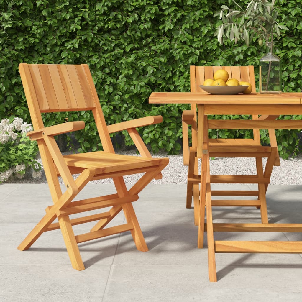 Gartenstühle 2 Stk. Klappbar 55x61x90 cm Massivholz Teak