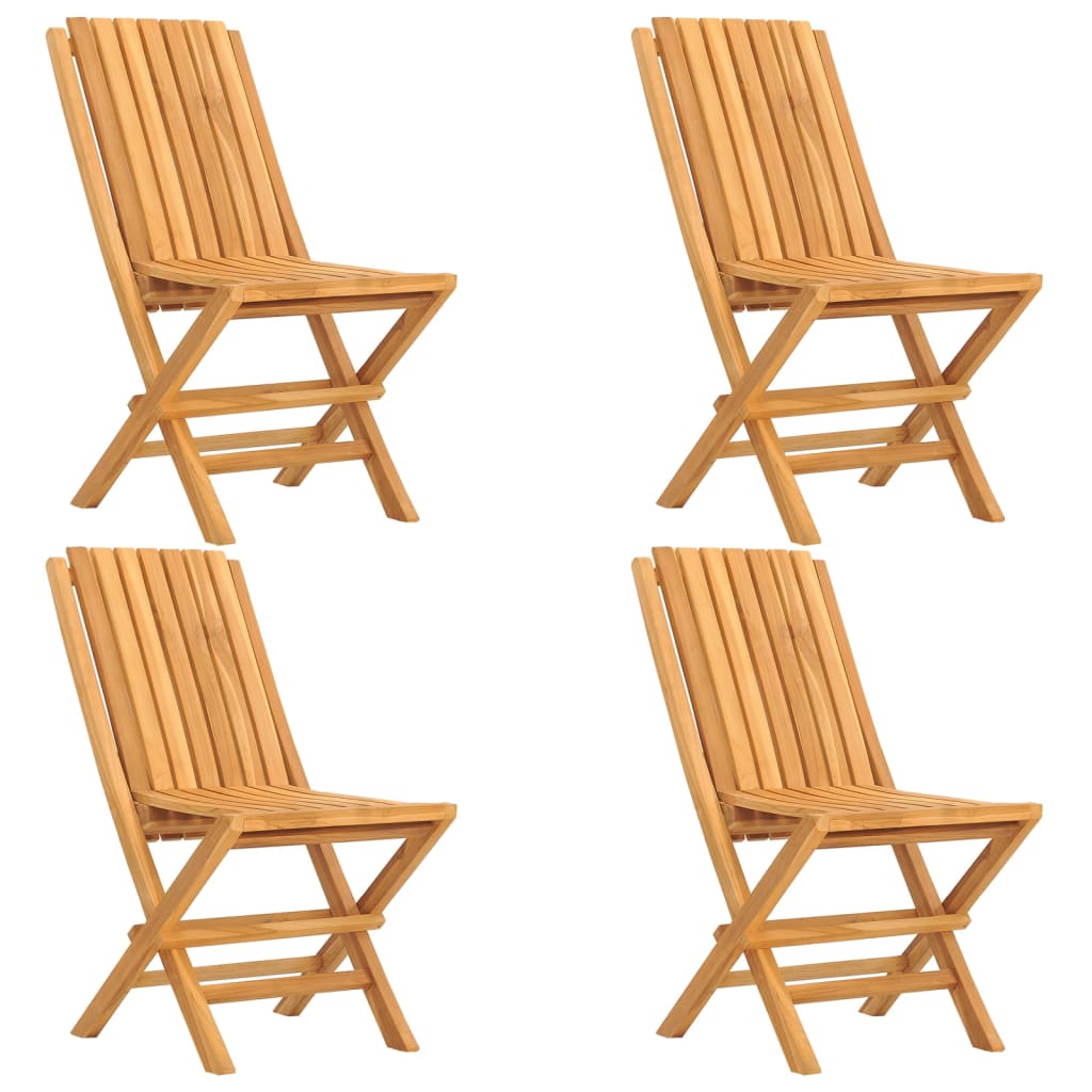 Gartenstühle 4 Stk. Klappbar 47x47x89 cm Massivholz Teak