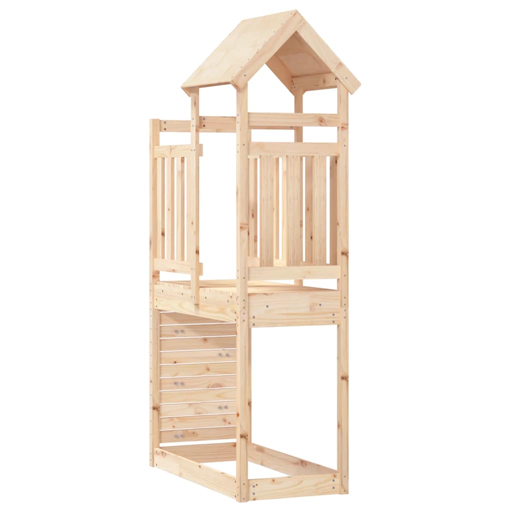 Spielturm mit Kletterwand 53x110,5x214 cm Massivholz Kiefer