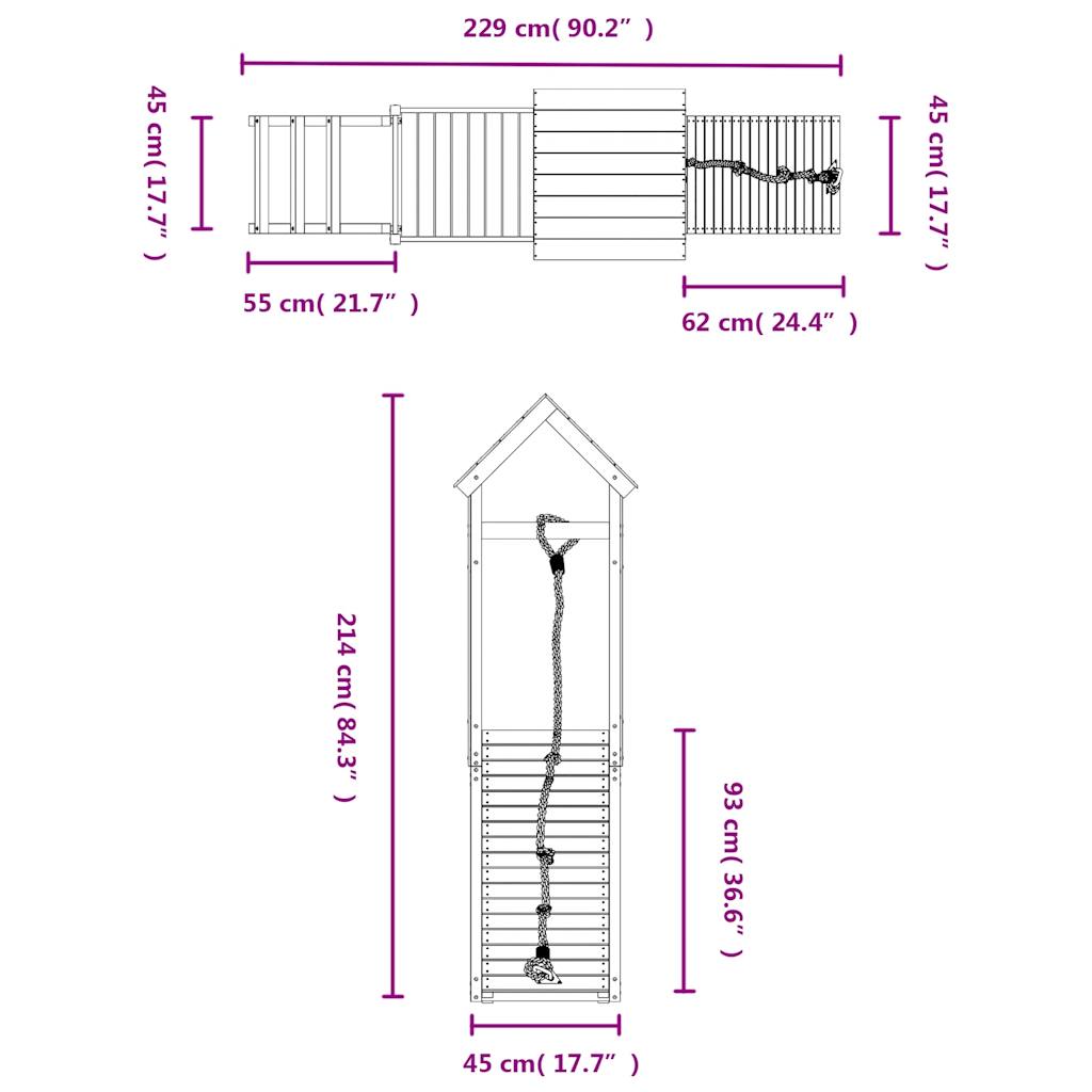 Spielturm mit Kletterwand Massivholz Douglasie