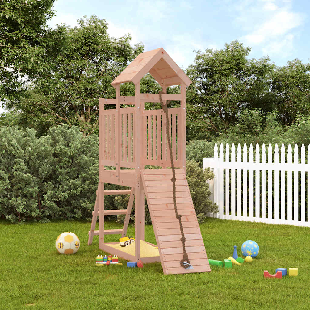 Spielturm mit Kletterwand Massivholz Douglasie