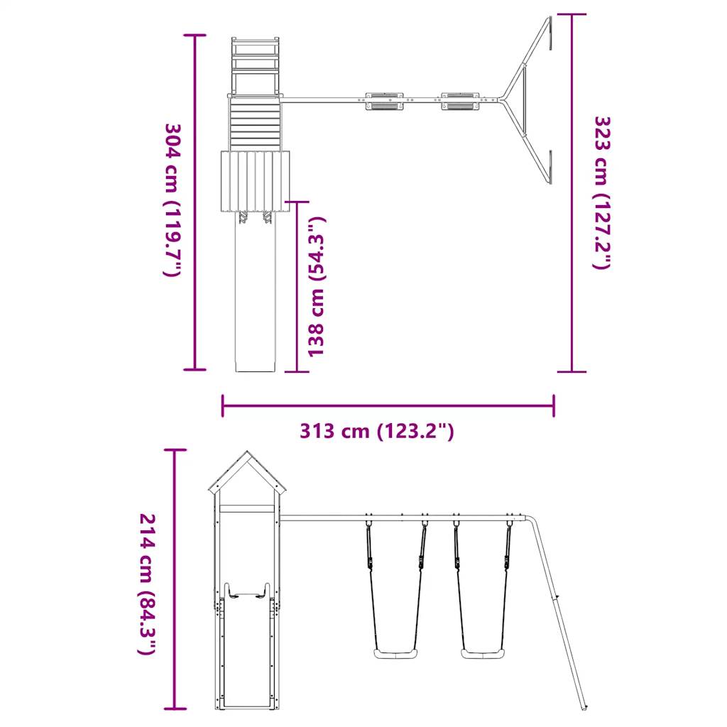 Spielturm Imprägniertes Kiefernholz