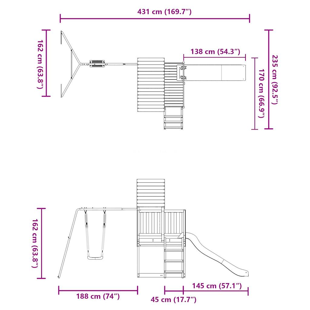 Spielturm Imprägniertes Kiefernholz