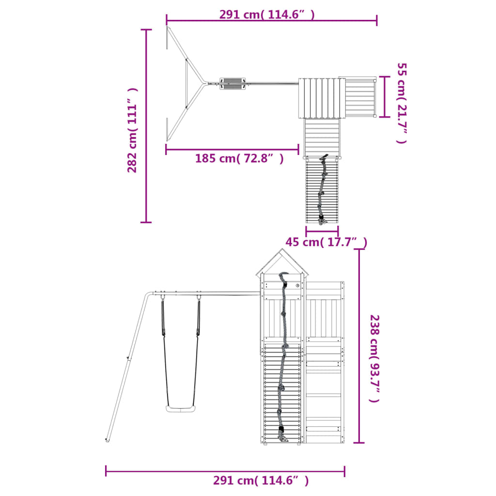 Spielturm Imprägniertes Kiefernholz