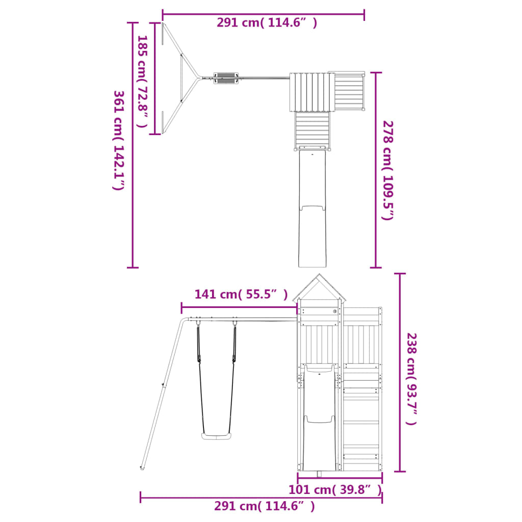 Spielturm Imprägniertes Kiefernholz