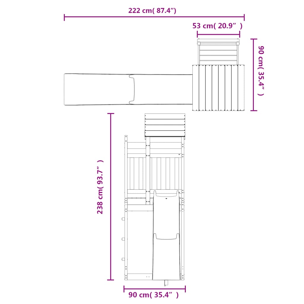 Spielturm Imprägniertes Kiefernholz