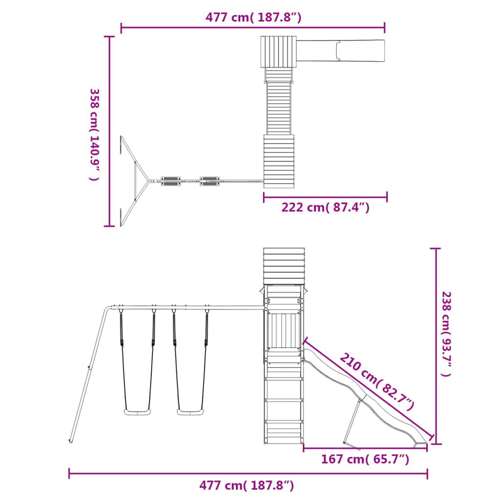 Spielturm Imprägniertes Kiefernholz