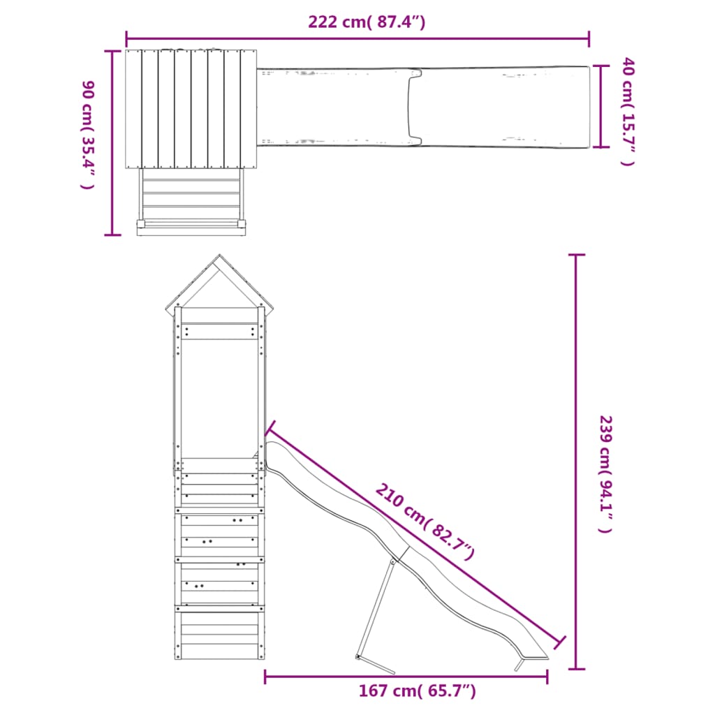 Spielturm Imprägniertes Kiefernholz