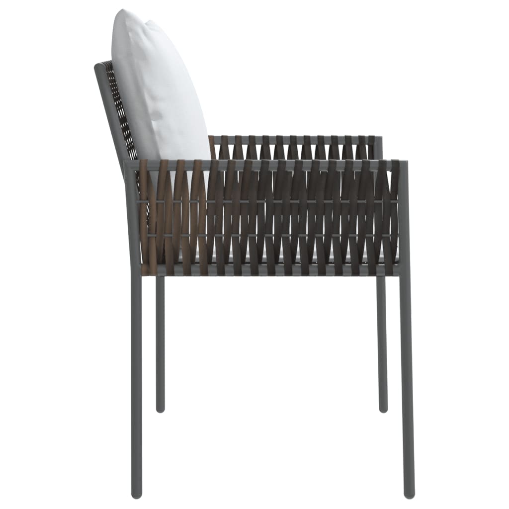 Gartenstühle mit Kissen 2 Stk. Braun 54x61x83 cm Poly Rattan