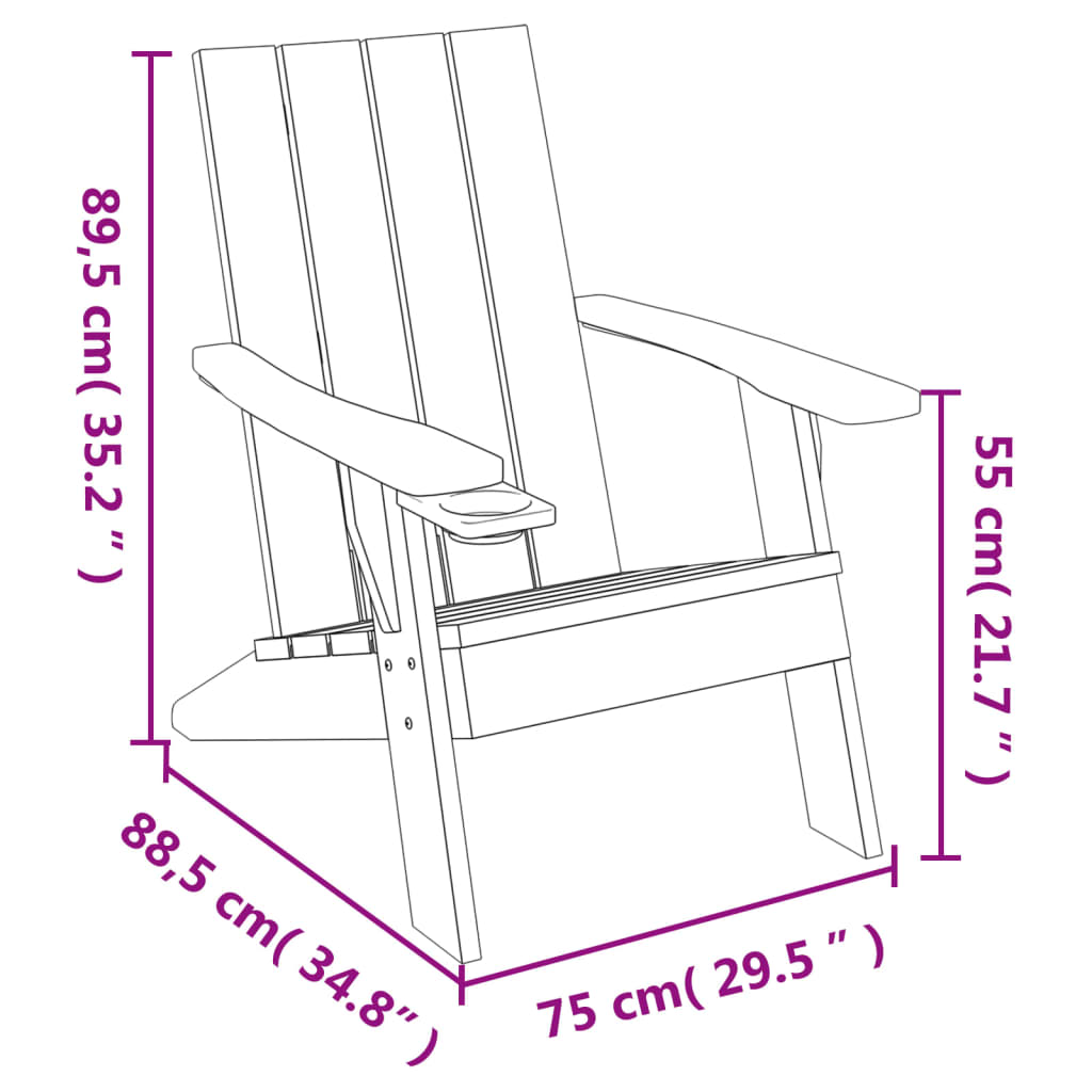 Adirondack-Gartenstuhl Hellbraun 75x88,5x89,5 cm Polypropylen