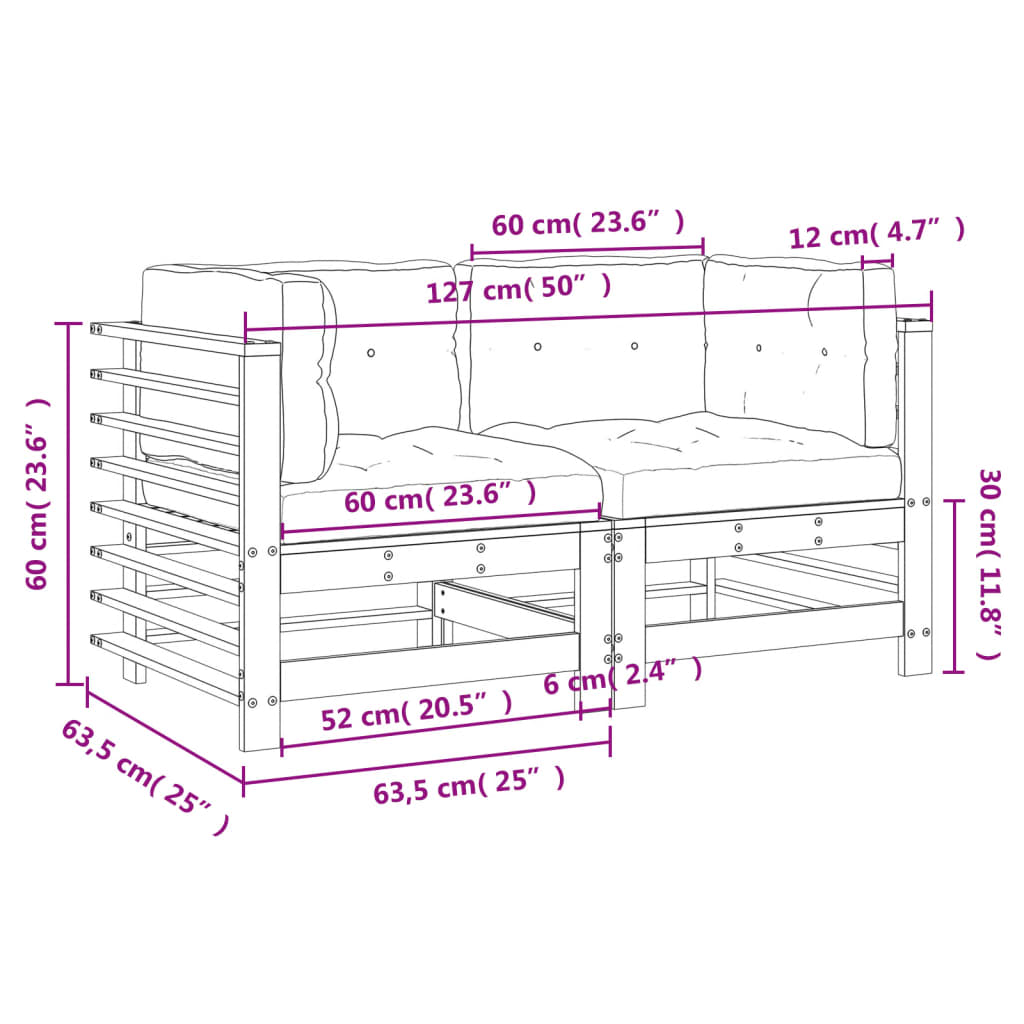 Ecksofas mit Kissen 2 Stk. Honigbraun Massivholz Kiefer