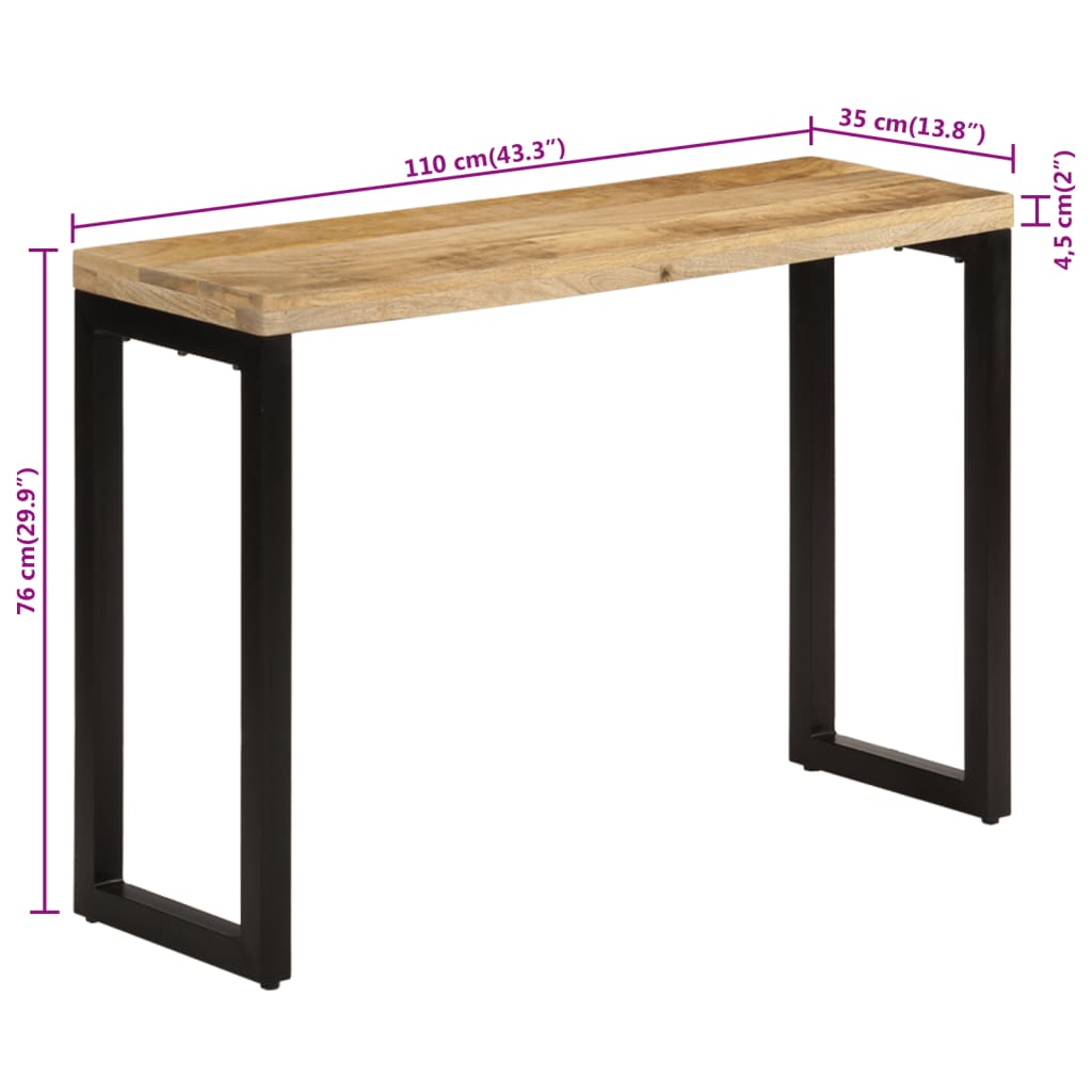 Konsolentisch 110x35x76 cm Massives Rohholz Mango