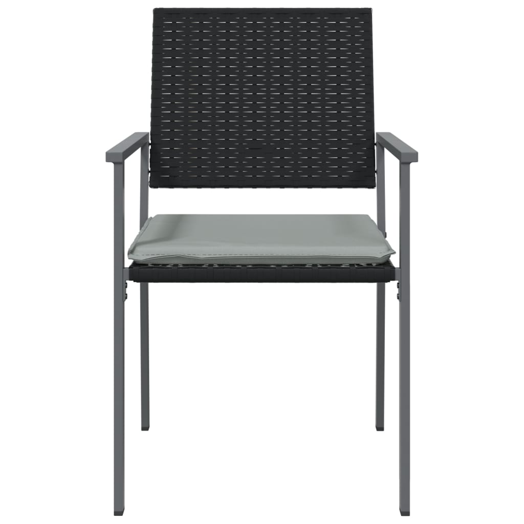 Gartenstühle mit Kissen 6 Stk. Schwarz 54x62,5x89cm Poly Rattan