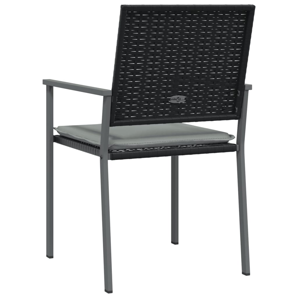 Gartenstühle mit Kissen 6 Stk. Schwarz 54x62,5x89cm Poly Rattan