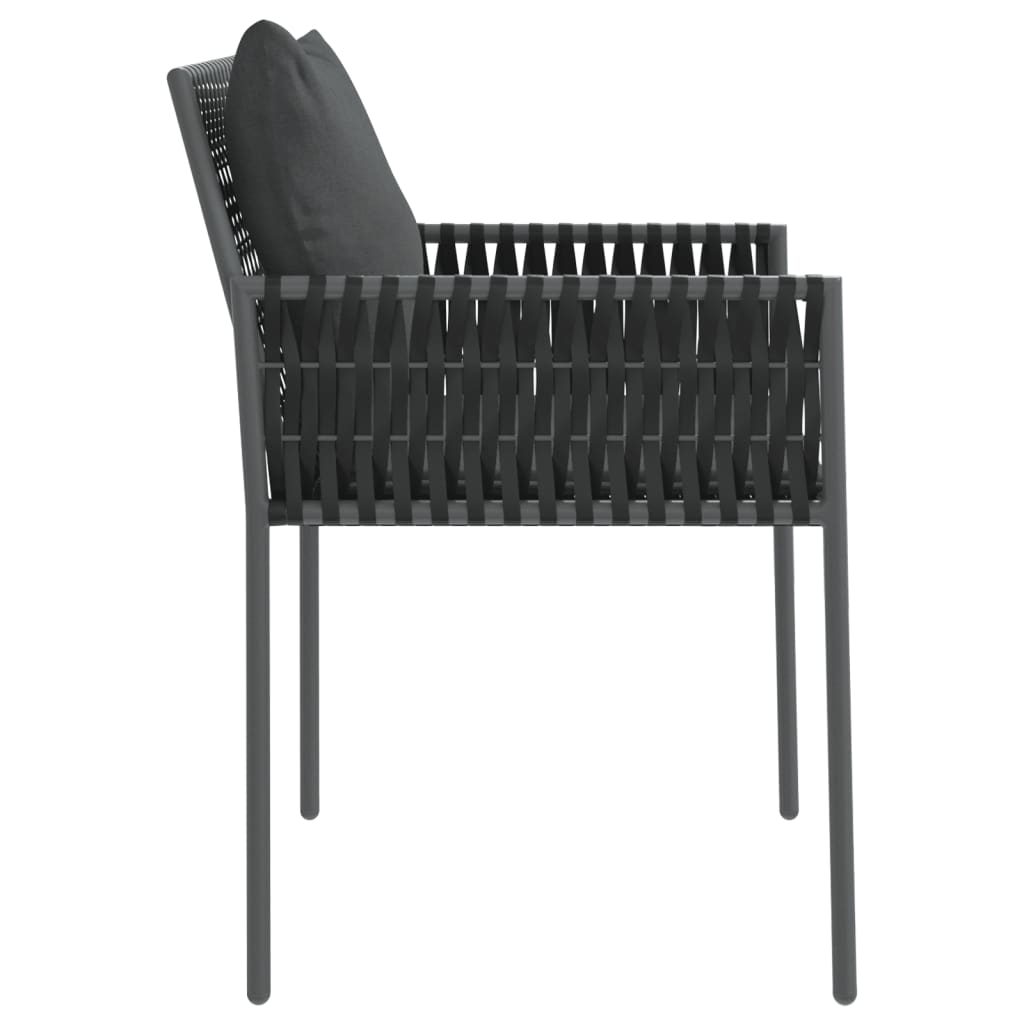 Gartenstühle mit Kissen 6 Stk. Schwarz 54x61x83 cm Poly Rattan