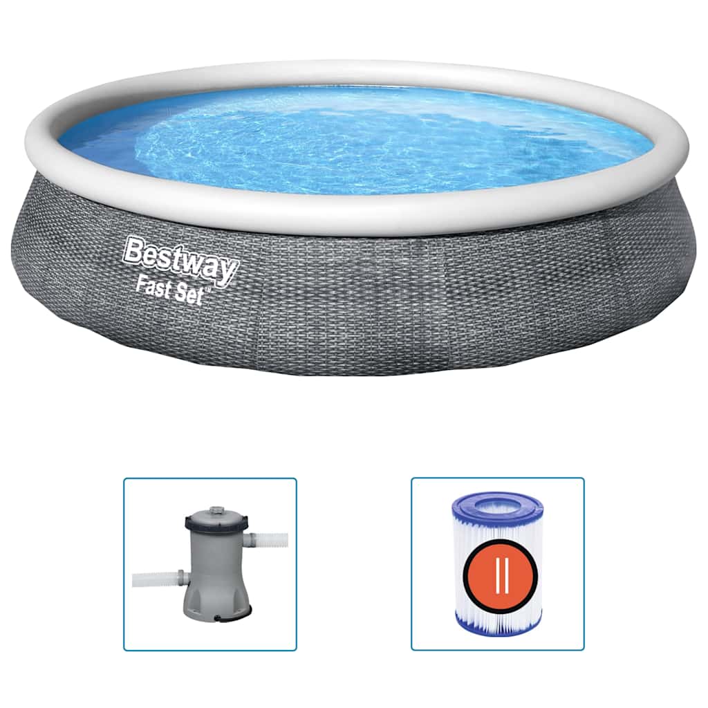 Fast Set Pool-Set mit Pumpe Aufblasbar 396x84 cm