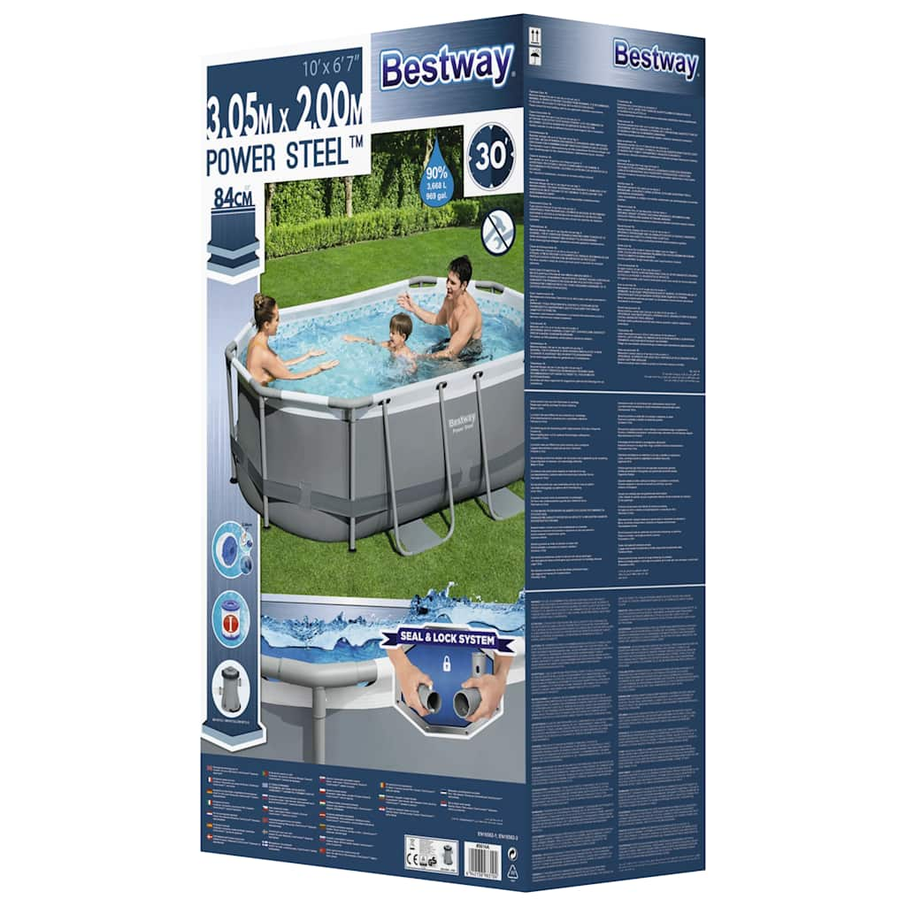 Power Steel Aufstellpool Oval 305x200x84 cm