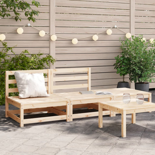 Gartensofa ohne Armlehnen mit Fußhocker Massivholz Kiefer