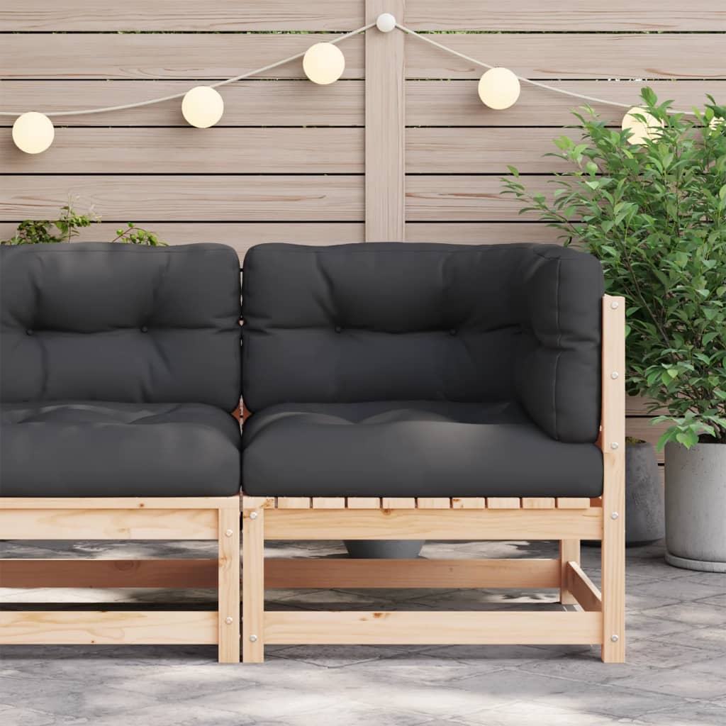 Garten-Ecksofa mit Kissen Massivholz Kiefer