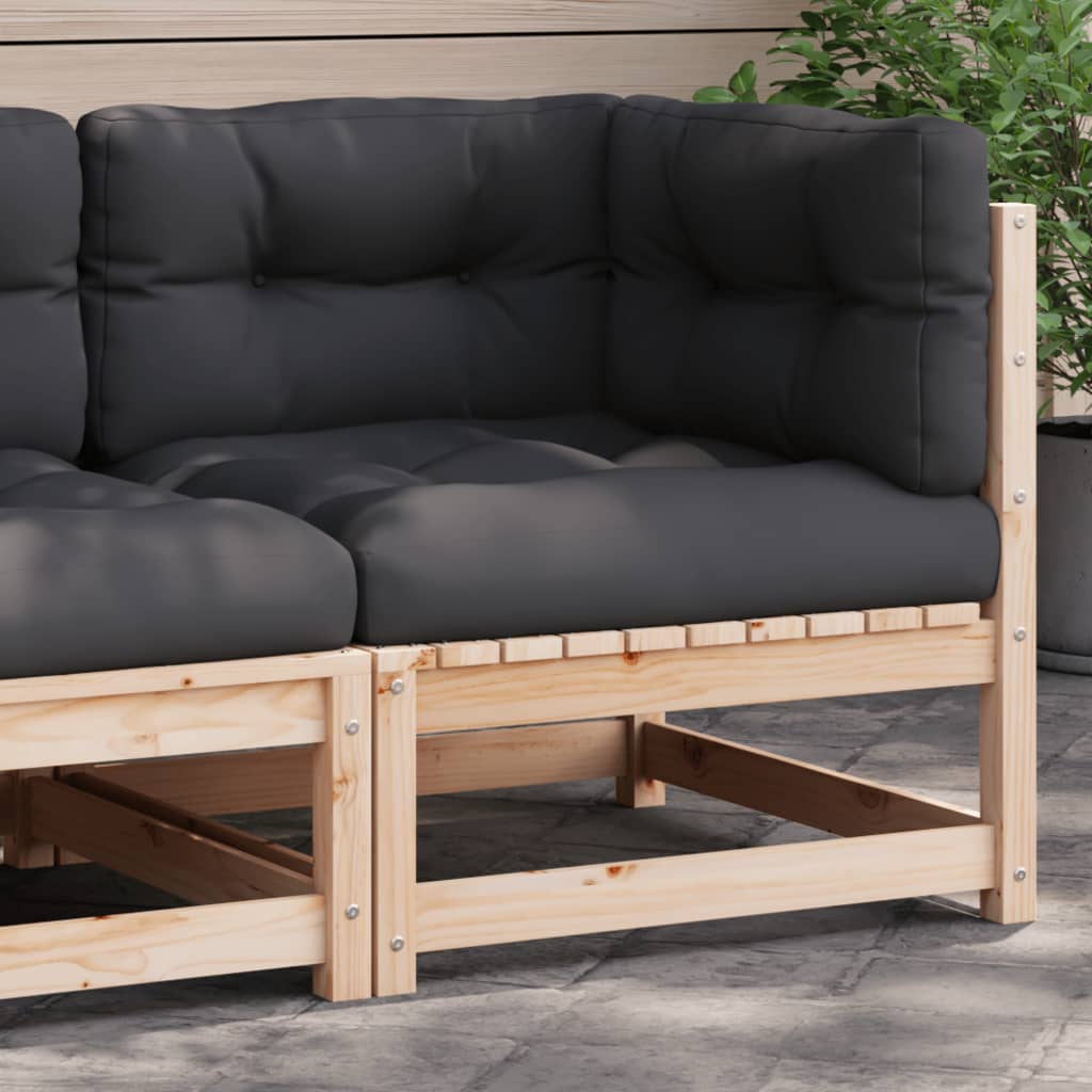 Garten-Ecksofa mit Kissen Massivholz Kiefer