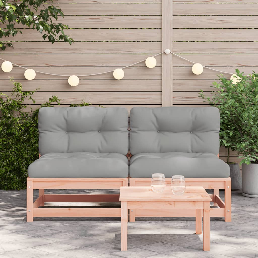 Gartensofas ohne Armlehnen mit Kissen 2 Stk. Douglasienholz