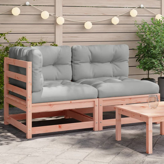 Gartensofa mit Kissen 2-Sitzer Massivholz Douglasie