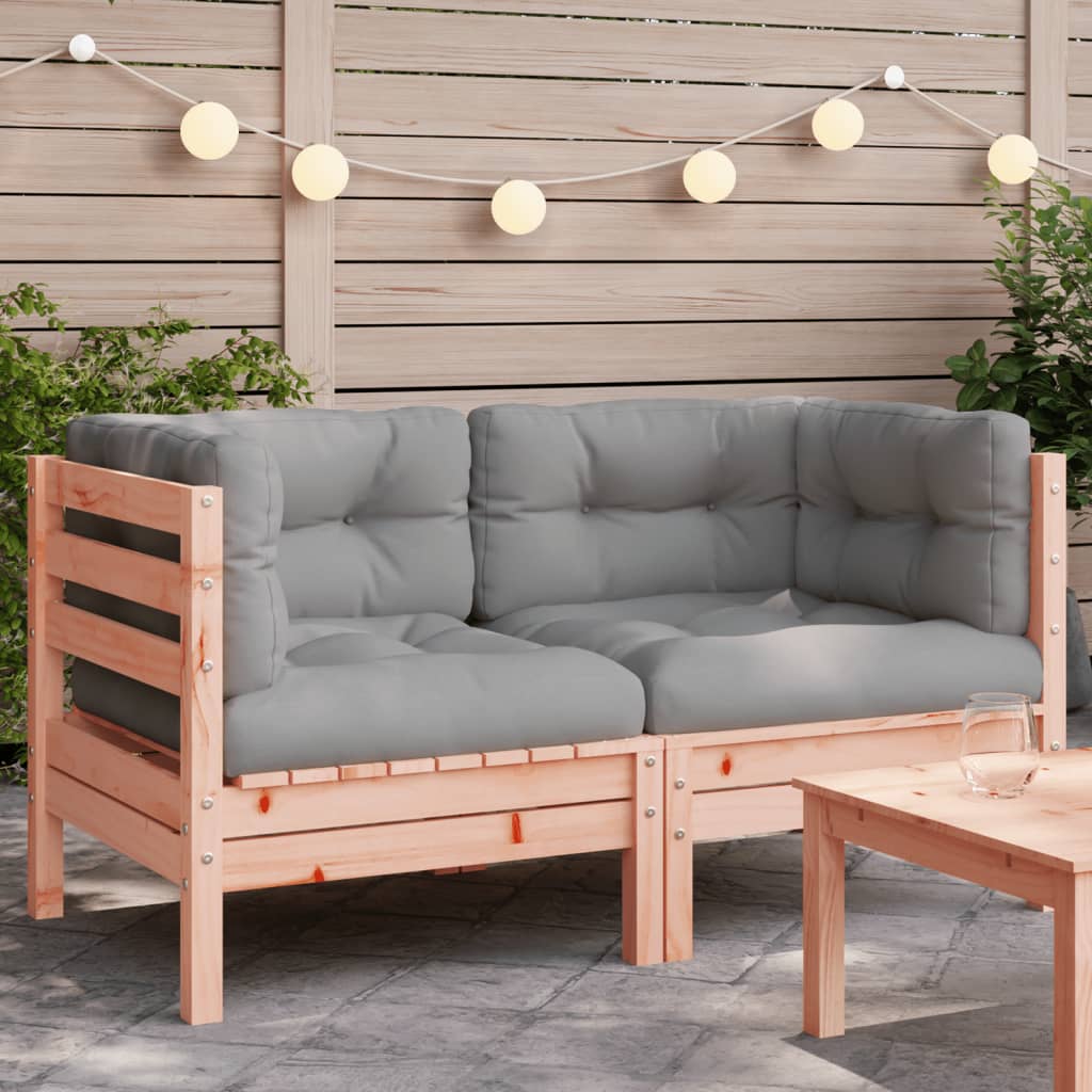 Garten-Ecksofa mit Kissen 2 Stk. Massivholz Douglasie