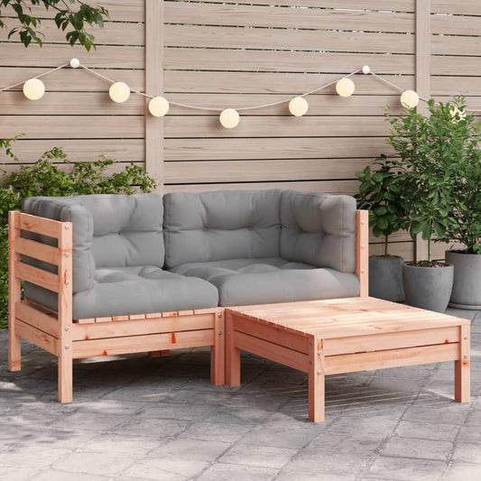 Gartensofa mit Kissen und Hocker 2-Sitzer